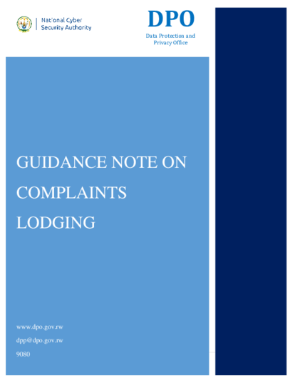 A guidance note on complaint lodging for data subjects